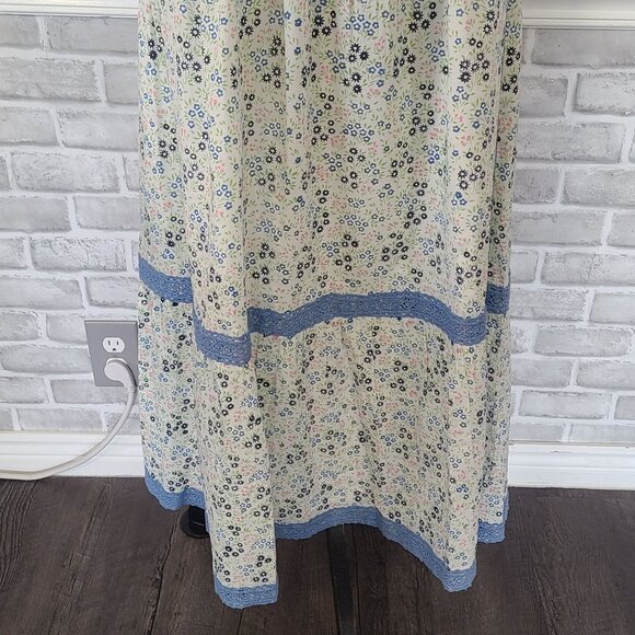 Beau & Ro Cotton Maxi Dress Prairie Cottage Core Boho Ditzy Floral Med NEW $268 - Picture 9 of 10